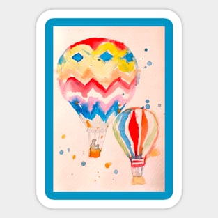 Hot Air Baloon Watercolour Painting Sticker